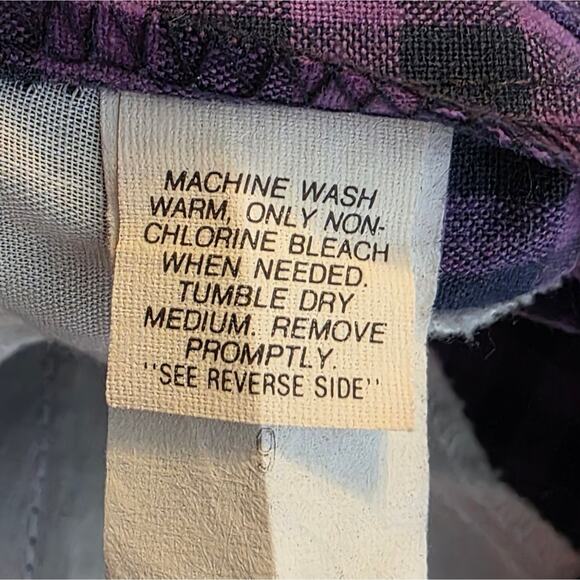 VTG 90s PALMETTO'S Super High Rise Purple/Black Plaid Pants, size 9 - Picture 8 of 9